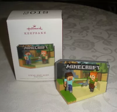 Hallmark Keepsake Christmas Ornament 2018 Year Dated Minecraft Steve & Alex New • $40