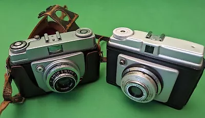 2 X Vintage 35mm Film Cameras ILFORD Sporti & Sportsman With Leather Case • £7.50