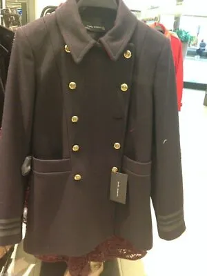 Rare ! Zara Woman Military Short Navy Jacket Coat Blazer Size Small S • $71.99