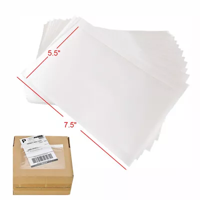 7.5 X5.5  Clear Adhesive Packing List Shipping Label Envelopes Pouches 100 -3000 • $10.95