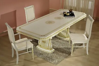£1599 • Buy Italian Versace Style Rosella Large Ext-Dining Table With 6Eco Leather Chairs 
