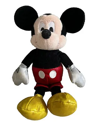 TY Disney Mickey Mouse 2014 Sparkle Beanie Cuddly Toy Shiny Sparkly Plush VGC 6” • £7.95