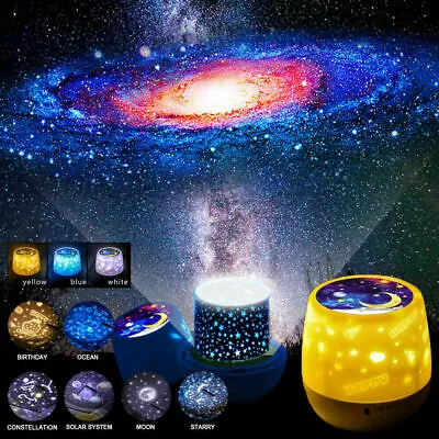 LED Galaxy Starry Sky Projector Night Light Ocean Wave Star Moon Room Decor Lamp • $14.99