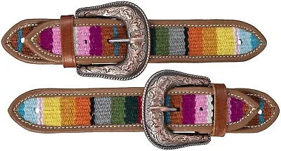 Western Spur Straps - Serape Wool Inserts On Leather - Belt Style • $32.45