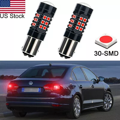 For 2012-2018 VW Jetta 1157 LED Red Strobe Flashing Brake Tail Stop Light Bulbs • $18.99