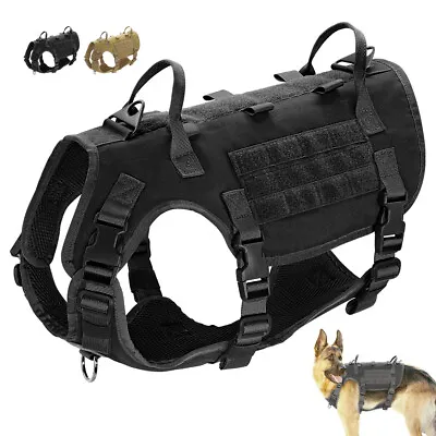 Military Tactical Dog Harness Strong No Pull Training Vest Adjustable Rottweiler • $51.69