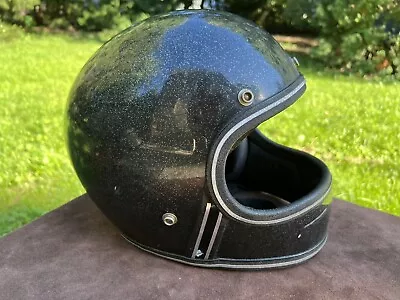 RARE Vintage Full Face Metalflake MOTORCYCLE HELMET  1970s FF RG-9 • $54.99