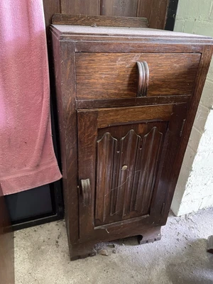 £80 • Buy Antique Solid Oak Chapel Pot Cupboard | Bedside Table | Side Cabinet Lamp Table