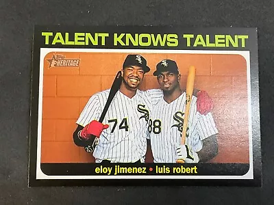 2020 Topps Heritage High Combo Cards CC-8 Luis Robert Eloy Jimenez • $1.49