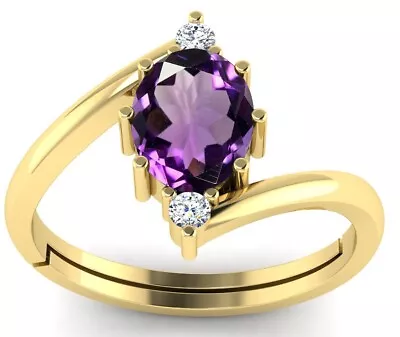 8.00 Carat Amethyst Gold Plated Ring Katela Ring Original Certified Women's Men • $45