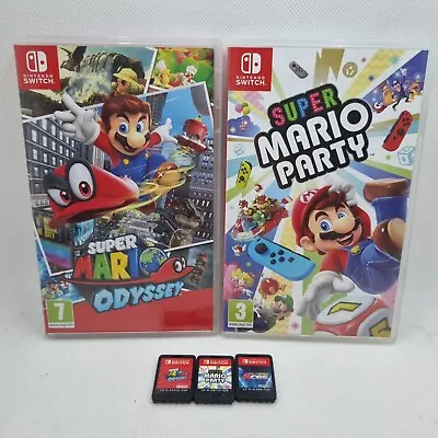 3x Mario Nintendo Switch Games! Odyssey Super Mario Party Mario Tennis Aces! • £84.99