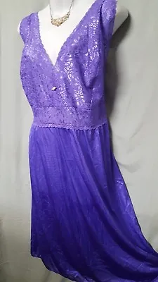 Amoureuse PURPLE Nightgown Robe  PEIGNOIR SET 41  Long Plus  3X  56  BUST  • £41.83
