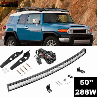 For 07-14 Toyota FJ Cruiser 50  LED Light Bar Spot Flood+Roof Mount BracketWire • $134.99