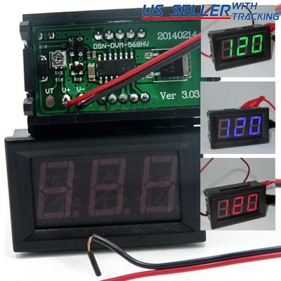 $7.19 • Buy DC 5-120V 2-Wire Voltmeter 3-Digit LED Display Panel Volt Meter Voltage Tester