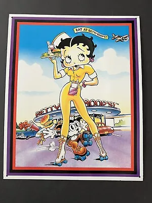 £29.45 • Buy Sexy Vintage Eat At Betty Boop’s! 50's Diner Waitress Metal Sign 1996 Drive In