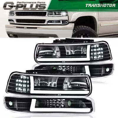 For 99-02 Chevy Silverado 1500 2500 HD 3500 LED DRL Headlight+Bumper Signal Lamp • $89.81