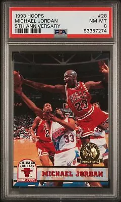 1993 Hoops 28 Michael Jordan 5Th Anniversary [PSA 8] • $45