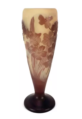 $675 • Buy Antique Galle French Cameo Art Glass Vase Detailed Flowers Floral Motif 5 15/16 