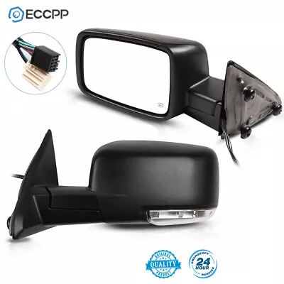 Pair For 09-19 Dodge Ram 1500 Power Heated Side Mirrors Turn Signal Puddle Light • $143.99