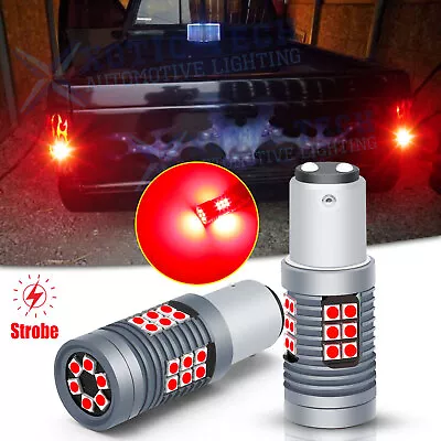 Strobe Flash LED Red Brake Tail Turn Signal Light Bulbs For Chevy S10 1982-1993 • $18.94