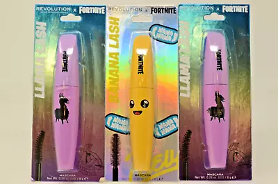 LOT OF 3 Makeup Revolution-X Fortnite MASCARAS ( 1 PEELY+2 SUPPLY LLAMA) • $19.99