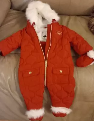 River Island Red Baby Snow Suit 0-3 Months Warm Cosy New Without Tags RRP £42 • £13.99