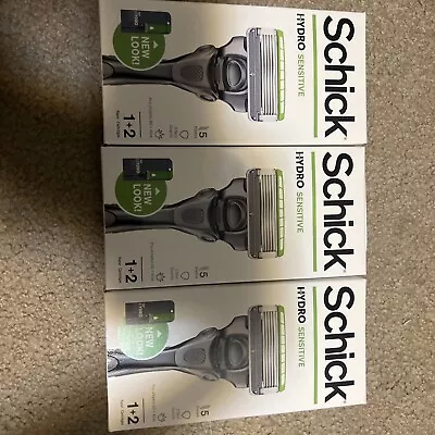 3 Pack Schick Hydro 5-Blade Skin Comfort Sensitive Skin Mens Razor Handle • $18.95