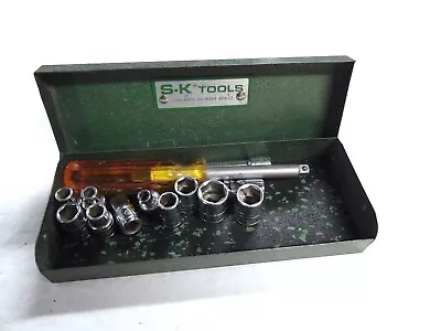 Vintage S-k Tools Usa 1/4  Drive Spinner Extensions Socket Set Metal Tool Box Vg • $19.99