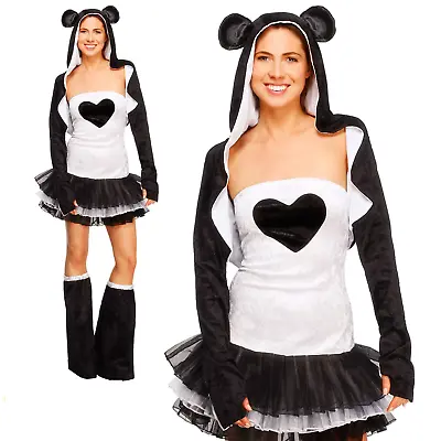 Panda Tutu Costume Womens Ladies Zoo Animal Sexy Fancy Dress UK 4-18 • £16.99