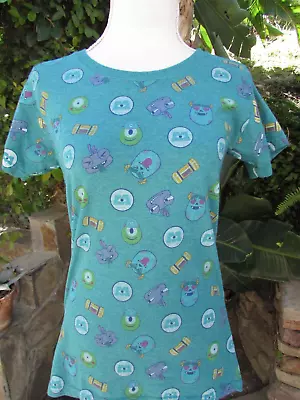 Disney Store Monsters Inc T Shirt Women’s Teal Short Sleeve Tee  Printed Sz S • $12.88