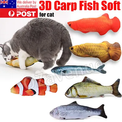 $6.95 • Buy Pet Cat Play Fish Shape Mint Catnip Chewing Kids Gifts Interactive Scratch Toy