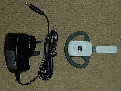 MICROSOFT XBOX 360 OFFICIAL WHITE WIRELESS HEADSET MIC MICROPHONE Mains Charger • £20