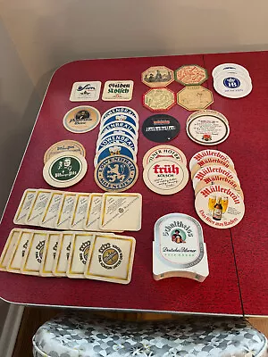 Lot Of Vintage German Beer Coasters. Löwenbräu Früh Kölsch Müllerbräu And More • $14.99