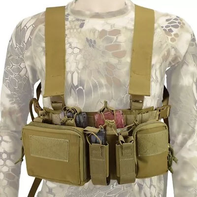 Tactical Assault 9mm 5.56mag Chest Rig Bag Molle Multicam With Pouch Pocket Sets • $32.08