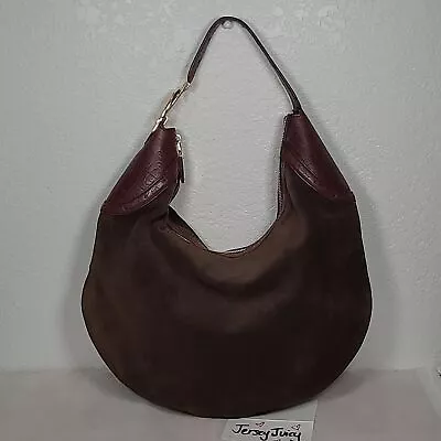 GUCCI Suede & Leather Horsebit Hobo Mode 145767 Brown Rare Beauty • $399