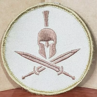 Milspec Monkey MSM Morale Patch Nylon - SPARTAN Shield With HELMET - DESERT Tan • $6