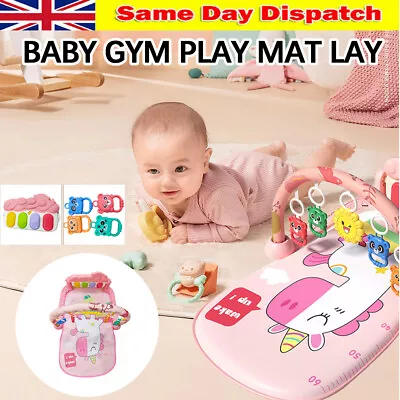 UK Baby Activity Play Gym Sensory Toys Playmat Crawling Mat Music &Lights Piano • £14.89