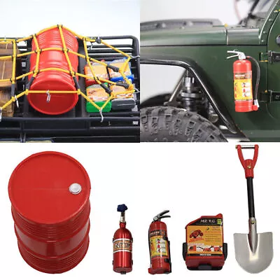 Rc Car Accs Fire Extinguisher Oil Drum Shovels For 1:10 Axial SCX10 TRAXXAS TRX4 • $19.14