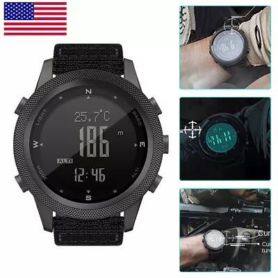 Men Sport Tactical Smart Watch Altimeter Barometer Compass WristWatch Outdoor • $48.78