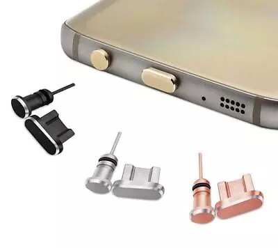 Metal Micro USB Charger & Ear Port Anti Dust Cover Plug Older Samsung Android • £2.79