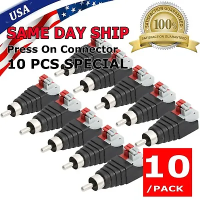 10 Pcs Speaker Wire Cable To Audio Male RCA Connector Adapter Jack Plug US • $6.95