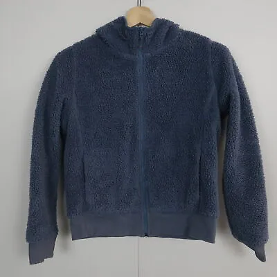 Uniqlo Womens Jacket Size S Blue Fleece Zip-Up Hoodie Windbreaker Coat • $14.69