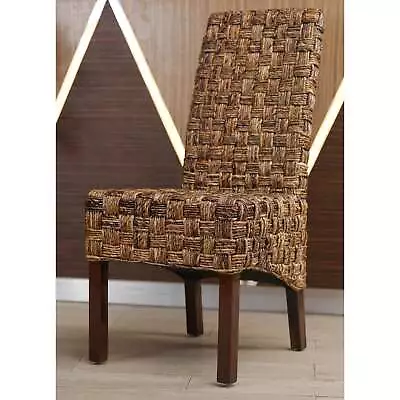 Victor Woven Abaca/Mahogany Dining Chair Brown Bohemian & Eclectic Traditional • $172.49