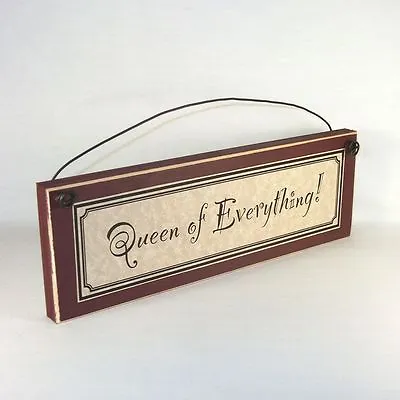 $13.49 • Buy Queen Of Everything! Funny Distressed Wood Home Decor Signs, Relationship Plaque