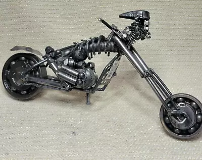 New Handcrafted Metal Art Sculpture Chopper Motorcycle  MET1086 2202105 • $44.99