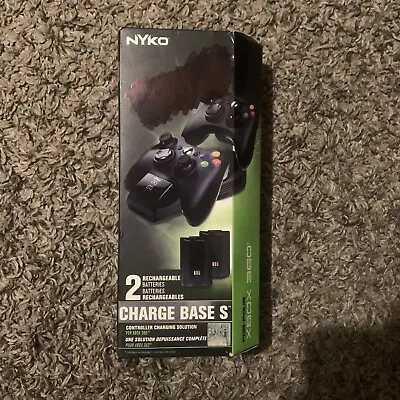 $75 • Buy Nyko Charge Base S For Xbox 360 Controllers W 2 Rechargeable Batteries & Charger