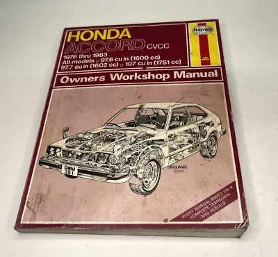 Haynes #351 Honda Accord Cvcc Auto Repair Manual 1976-1983 All Models • $13.49