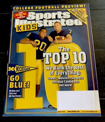 Chad Henne Rookie Cover Mike Hart SI For Kids Rare Cover Michigan 2007 No Cards • $15