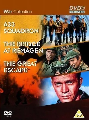 The War Collection - 633 Squadron / The Bridge At Remagen / The Great Escape DVD • £2.95