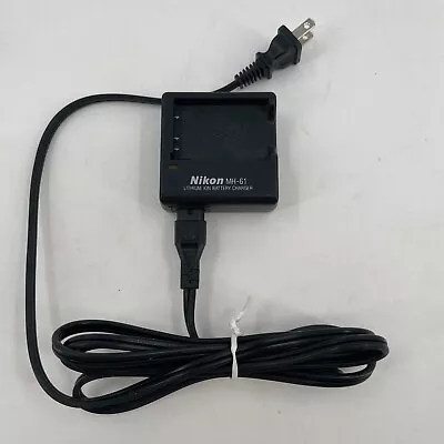 Nikon Lithium Ion Battery Charger Cable Charging Unit Black Model MH-61 • $12.97